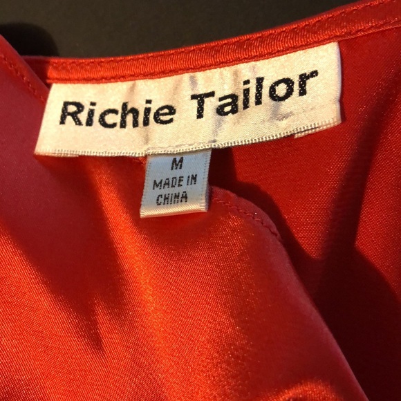 4/$25 Richie Tailor Top Blouse Medium M Red Orange - Picture 10 of 12